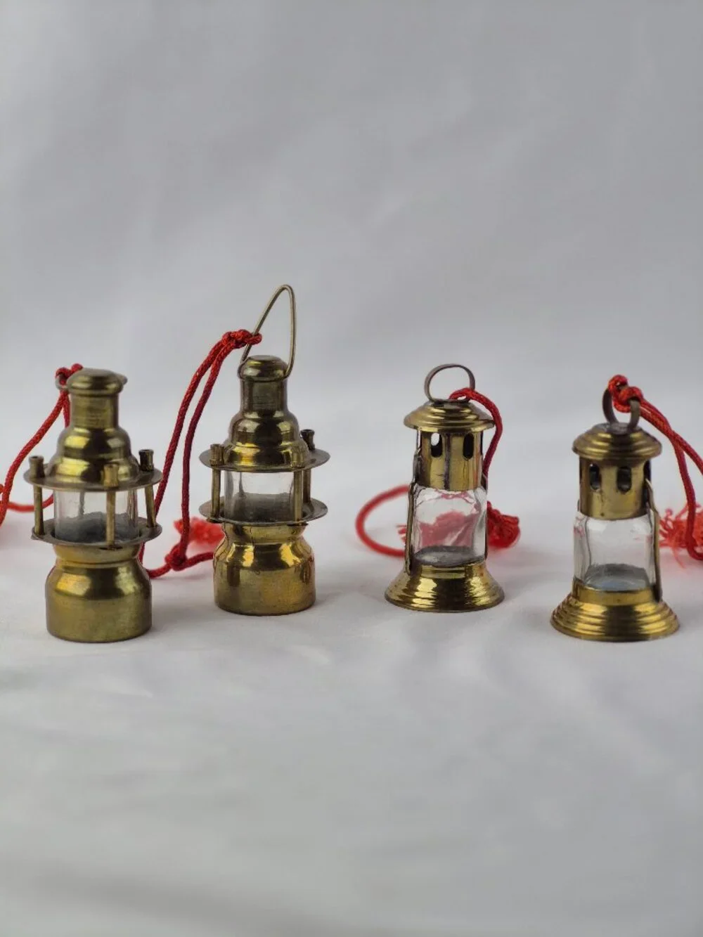 Vintage House of Lloyd Brass Coach Lamp Ornaments Set of 4